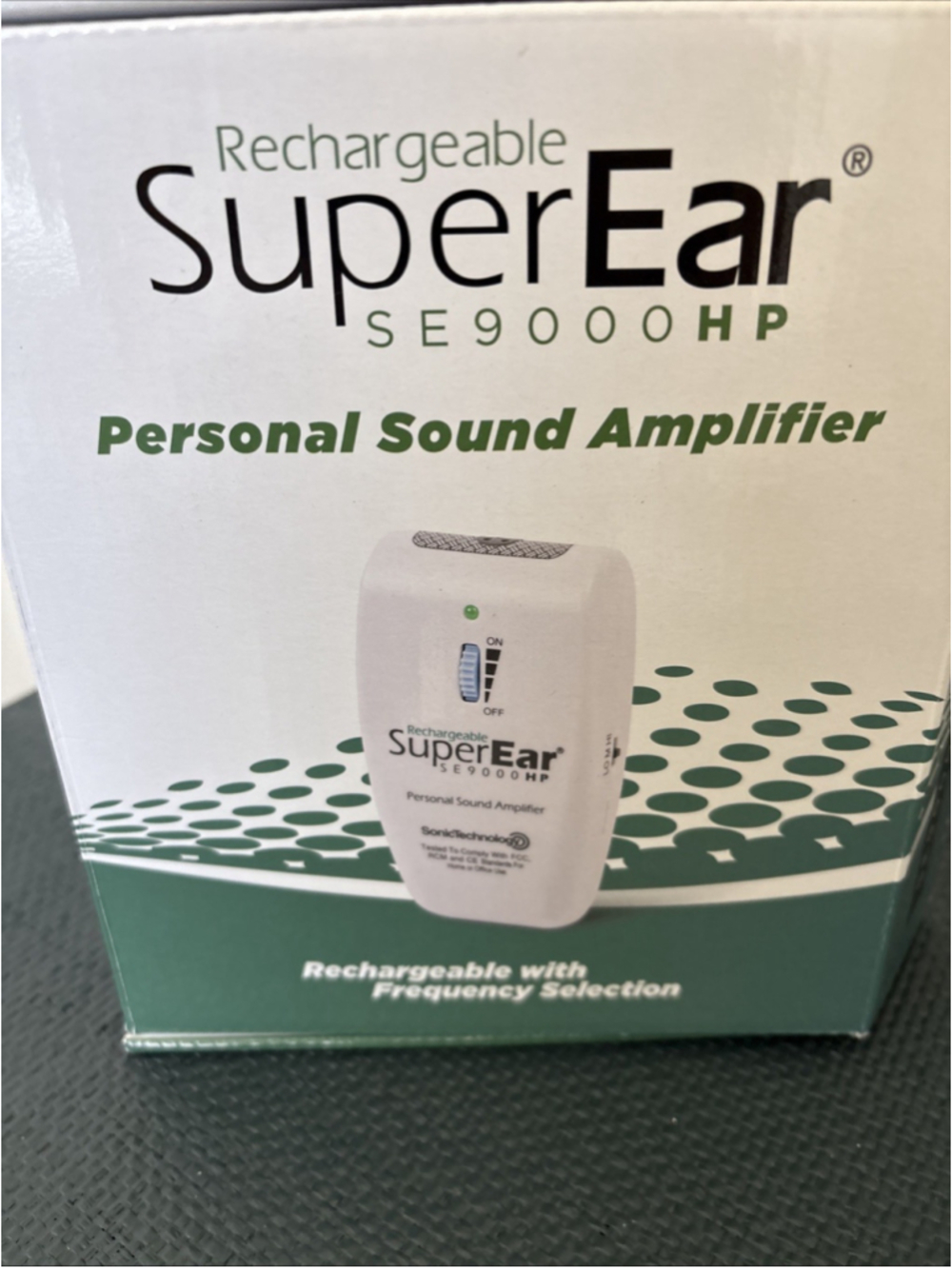SuperEar Rechargeable Personal Sound Amplification Product Model SE9000HP